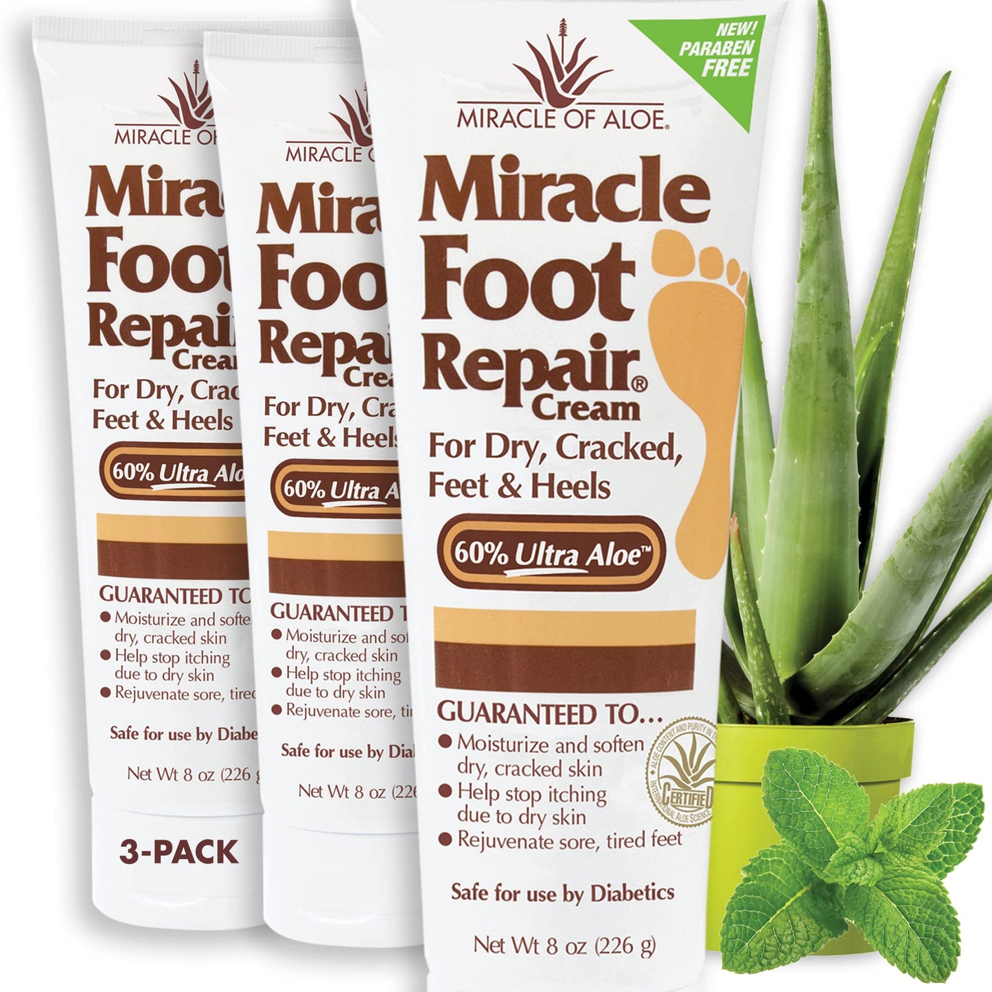 Miracle Foot Repair Cream | Fast Relief for Dry, Cracked, Itchy Feet and Heels | Moisturizes | Softens | Restores Comfort | Stops Nasty Odor