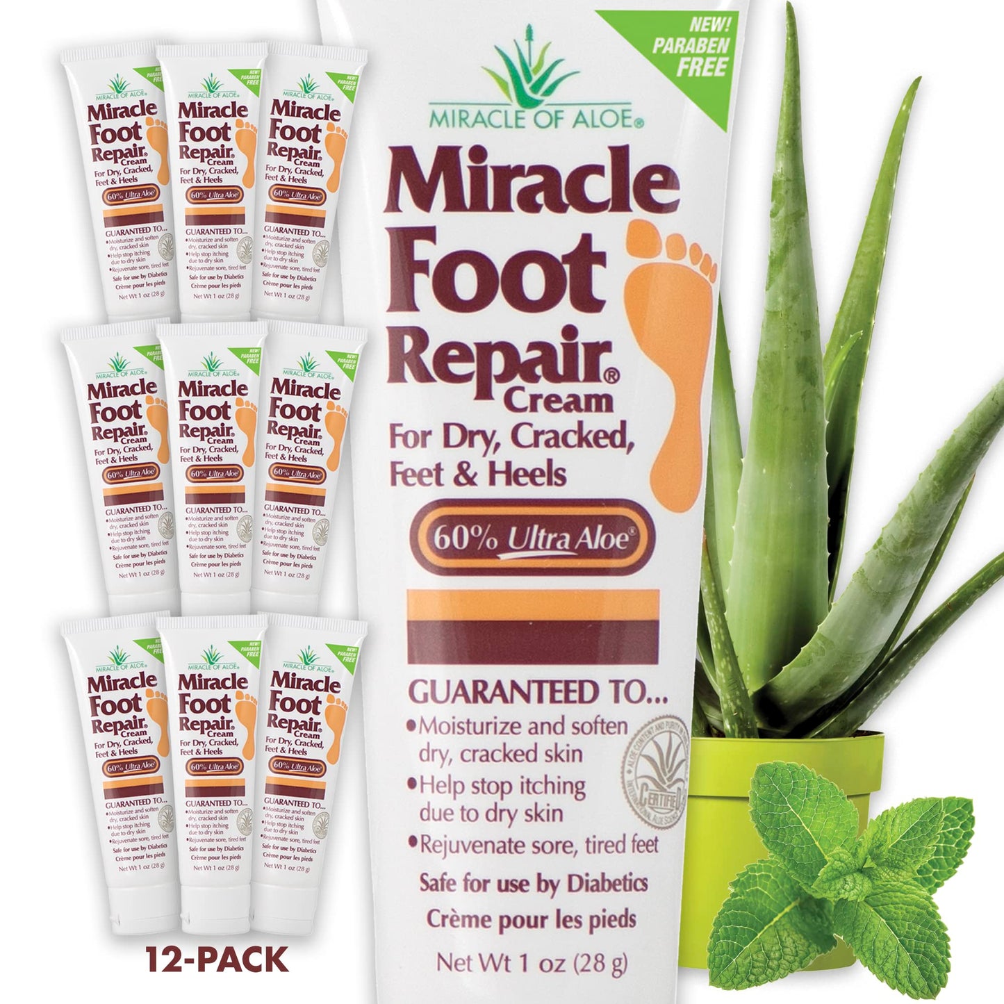 Miracle Foot Repair Cream | Fast Relief for Dry, Cracked, Itchy Feet and Heels | Moisturizes | Softens | Restores Comfort | Stops Nasty Odor