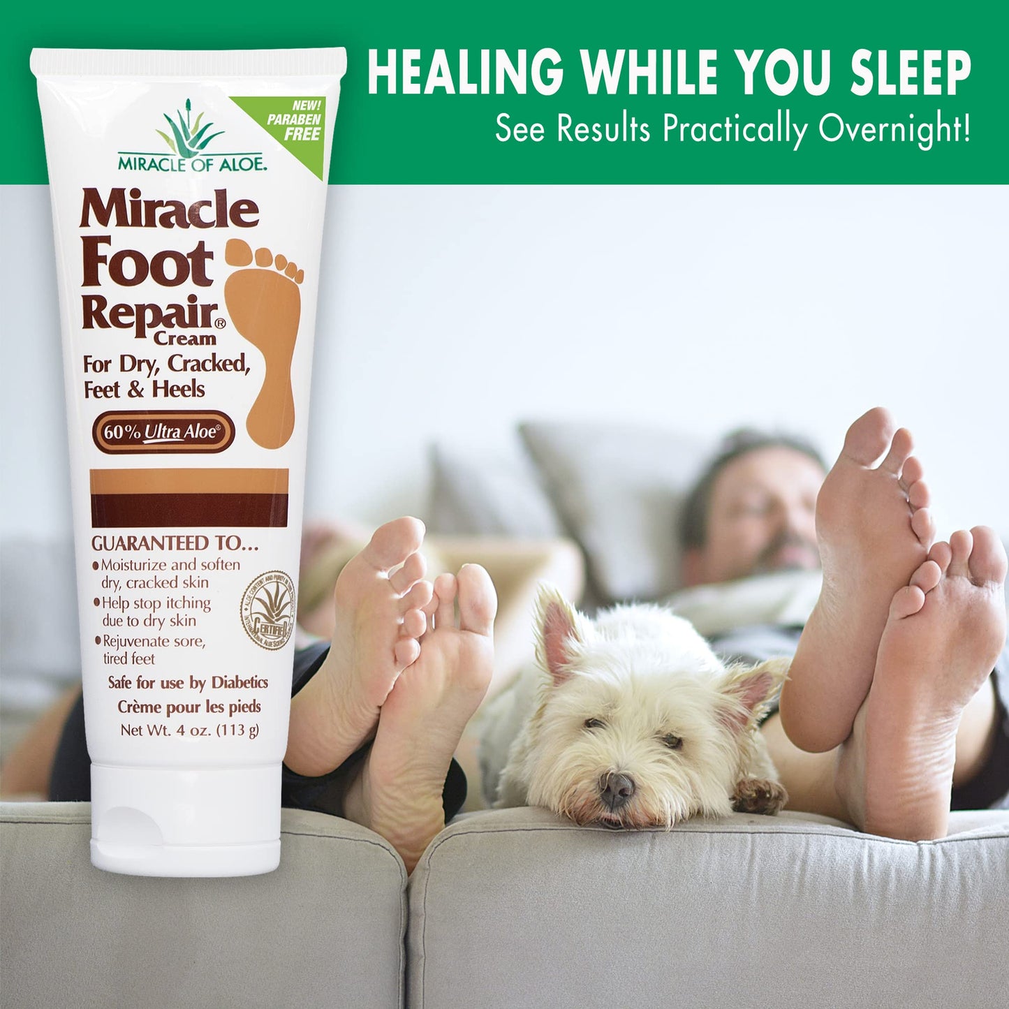 Miracle Foot Repair Cream | Fast Relief for Dry, Cracked, Itchy Feet and Heels | Moisturizes | Softens | Restores Comfort | Stops Nasty Odor