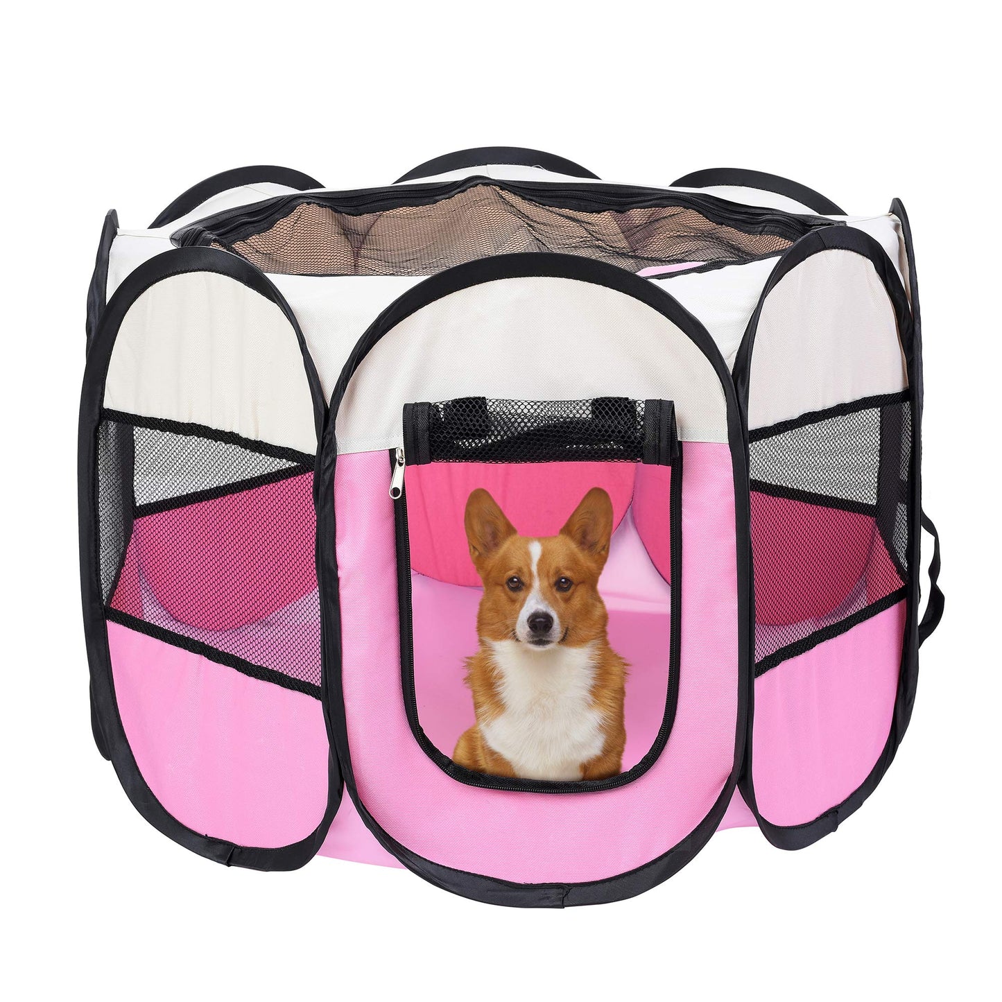 Mile High Life | Foldable Dog Playpen | Portable Dog Crate w Removable Shade Cover | Dog Kennel Indoor/Outdoor w Carry Case | Pen Tent for Dog/Cat/Rabbit