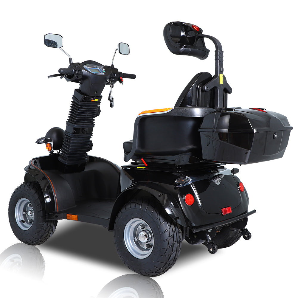 All terrain INTELLIGENT SYSTEM, Three speed, remote control scooter w/headlights, taillights, turn signals & mudguard.