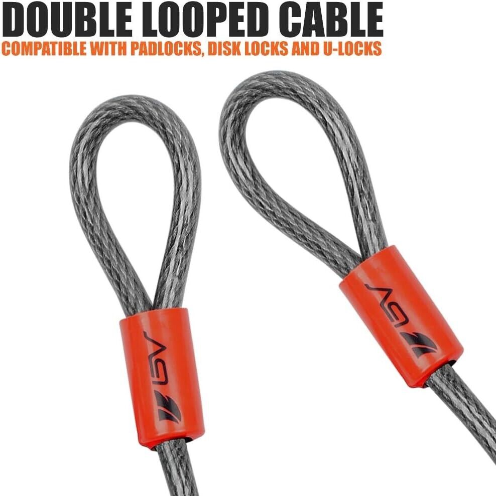 3 PACKS OF 2 BV 15FT Braided Steel Security Cable with Loops, Total cable count 6