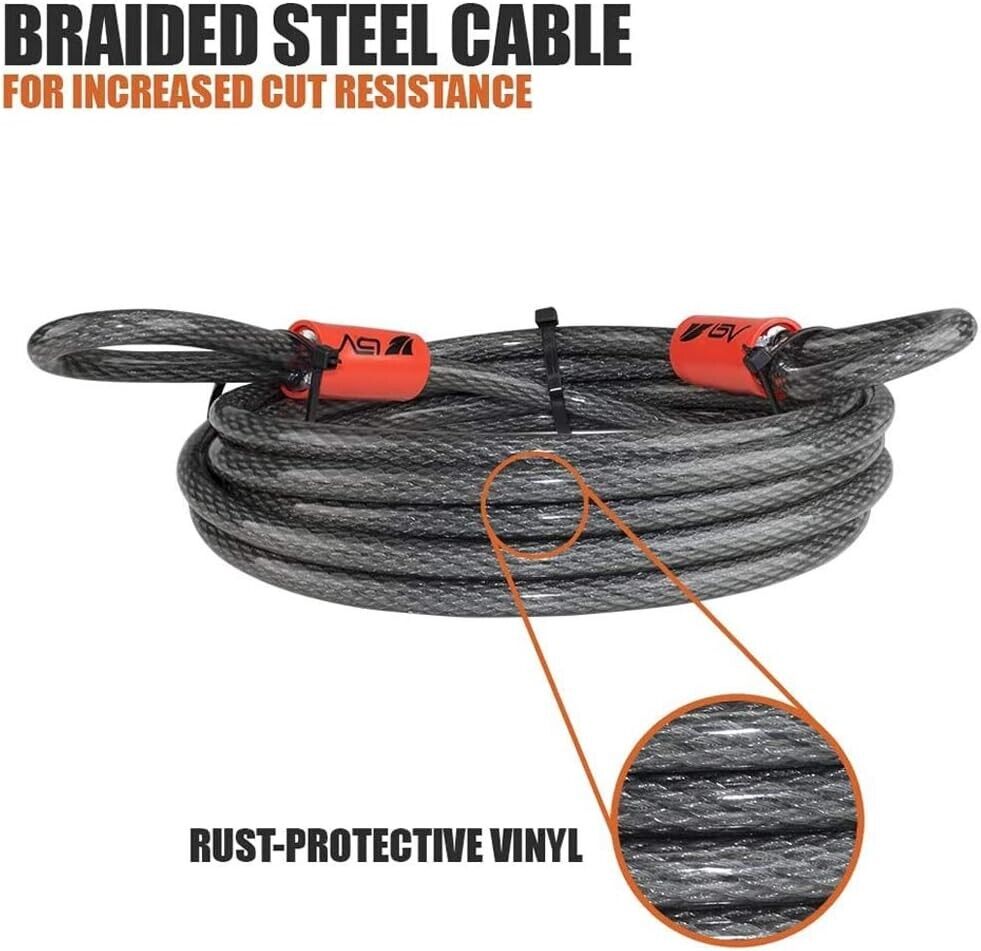 3 PACKS OF 2 BV 15FT Braided Steel Security Cable with Loops, Total cable count 6