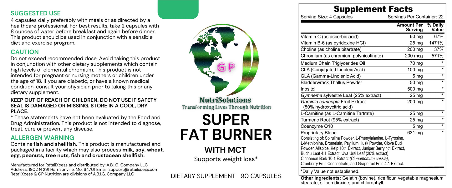 GP NutriSolutions Super Fat Burner with MCT (TOP Rated & Exclusively Only at RetailXcess)