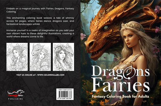 Dragons & Fairies Fantasy Coloring Book-RetailXcess Digital Downloads