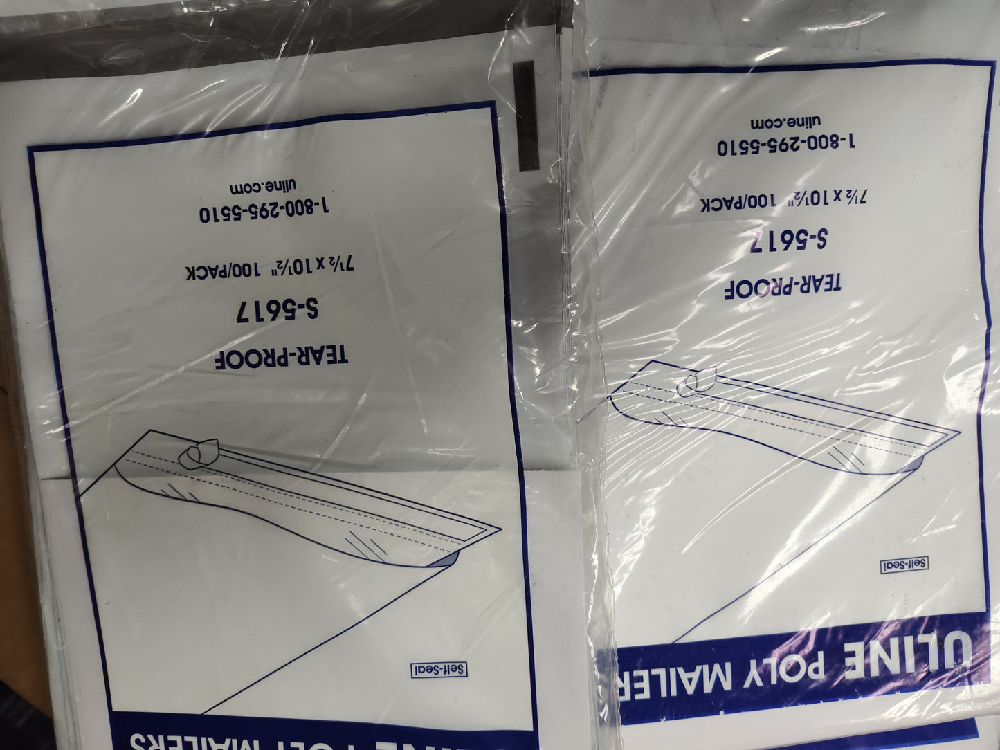 Tear-Proof Polyethylene Mailers with Tear Strip - 7 1⁄2 x 10 1⁄2" (100 Per Pack)