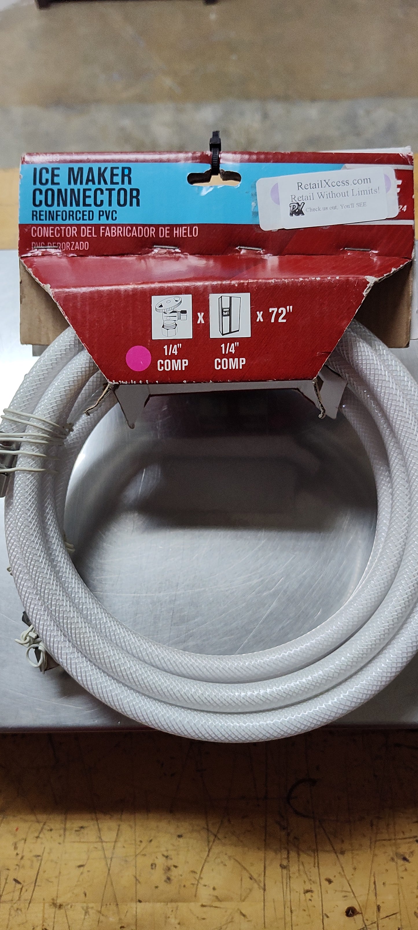 Ace Hardware Ice Maker Connector 1/4" C Reinforced PVC 72" Long 4096699 105E(2 PAK)