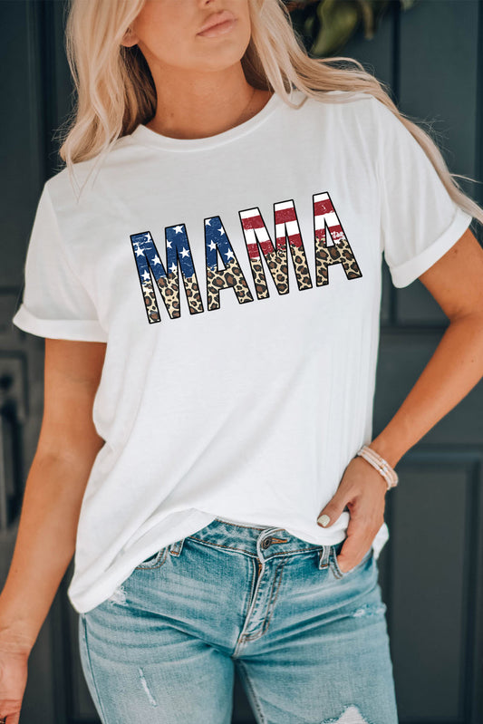 American MAMA Round Neck Short Sleeve T-Shirt