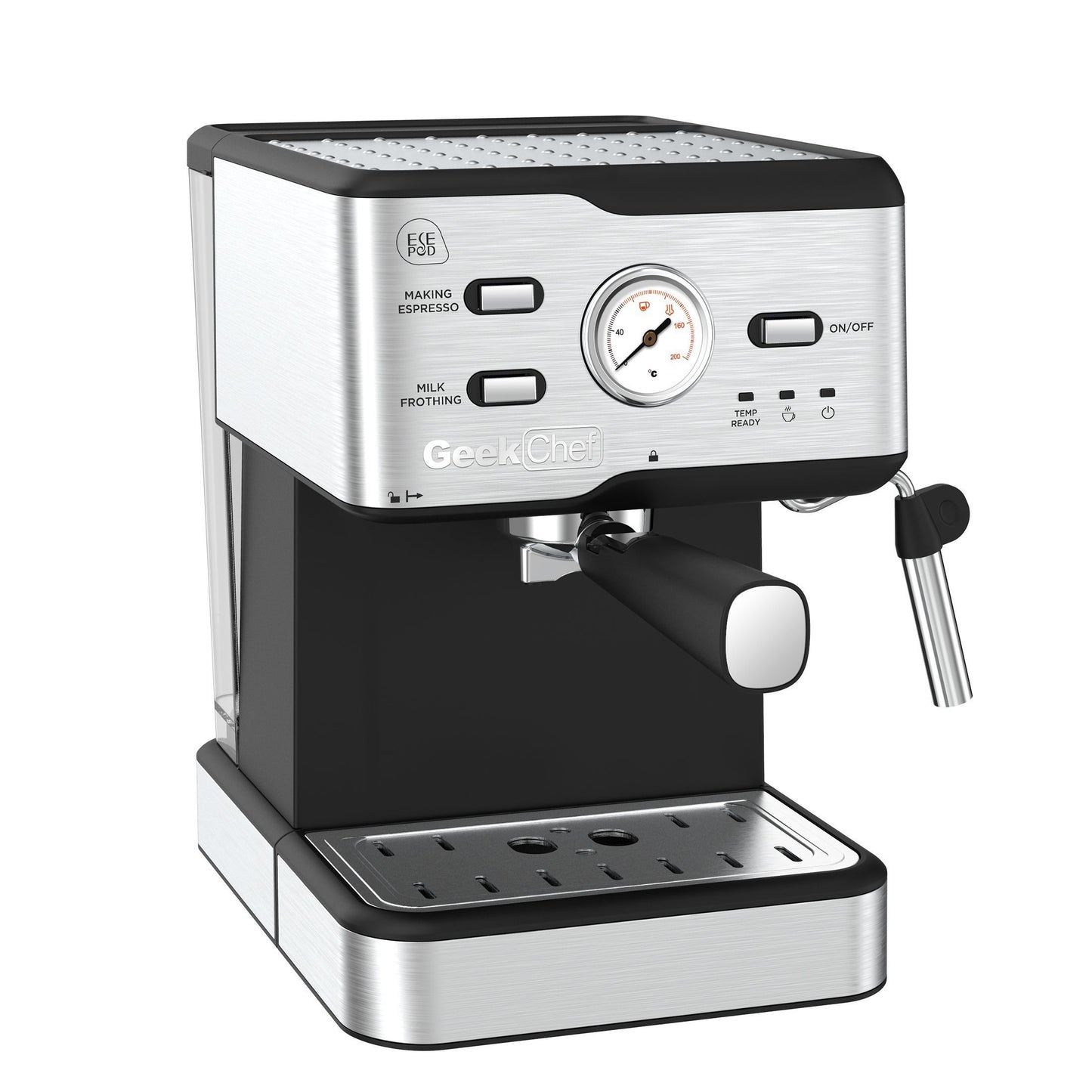 Espresso Machine 20 Bar Pump Pressure Cappuccino latte  with ESE POD filter&Milk Frother Steam Wand&thermometer, 1.5L Water Tank, Stainless steel Espresso Complimentary ESE Filter Ban on Amazon