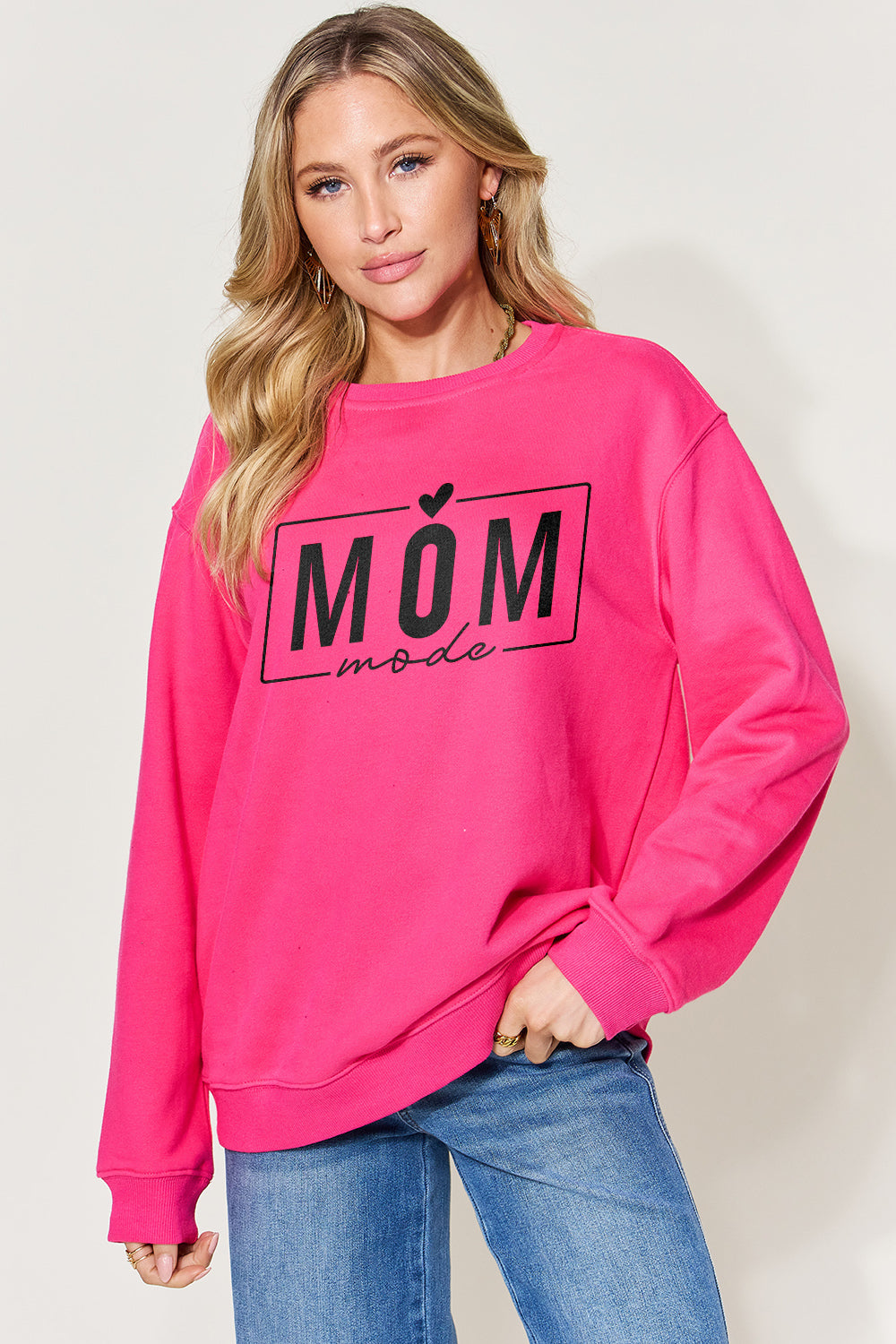 Simply Love Full Size Letter Graphic Long Sleeve Sweatshirt