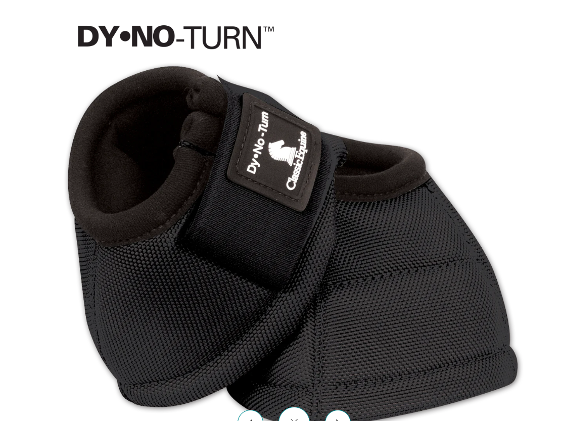 Classic Equine DyNo Turn Bell Boot-Black (L) SET of 2 BOOTS