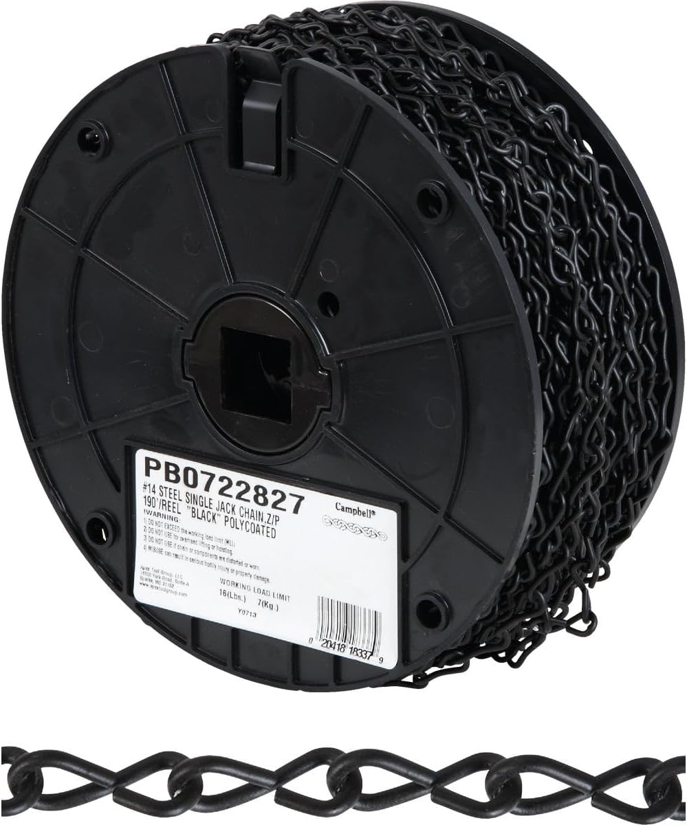 #14 190 Ft. Black Poly-coated Low-carbon Steel Coil Chain