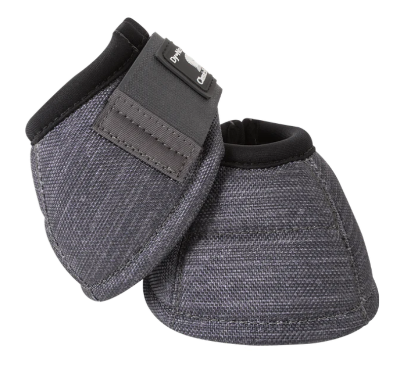 Classic Equine DyNo Turn Bell Boot-Charcoal (L) SET of 2