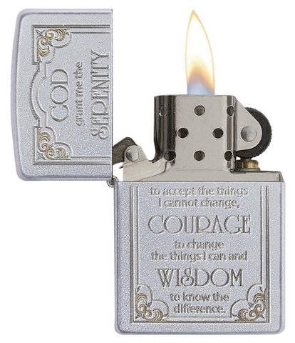 "Life's an adventure – make sure you have a Zippo to light the way!" 205 Serenity Prayer