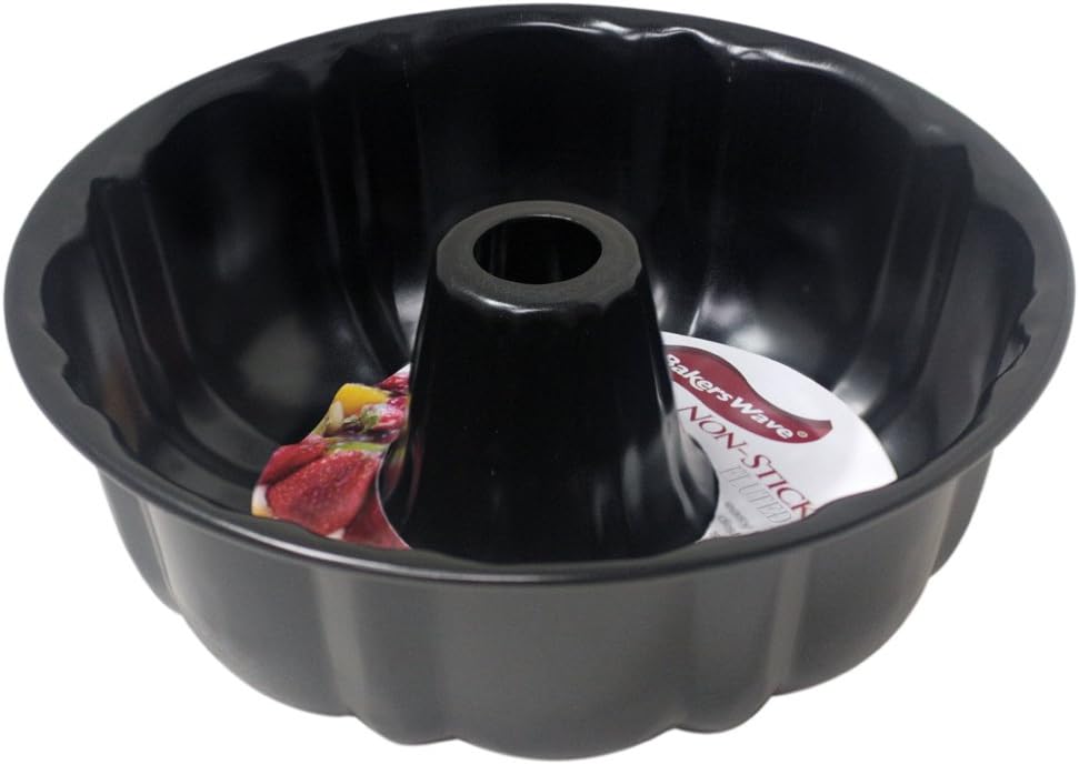 Home Basics Fluted Cake Pan, Non-Stick, 10-Inch by 3-Inch, Metal