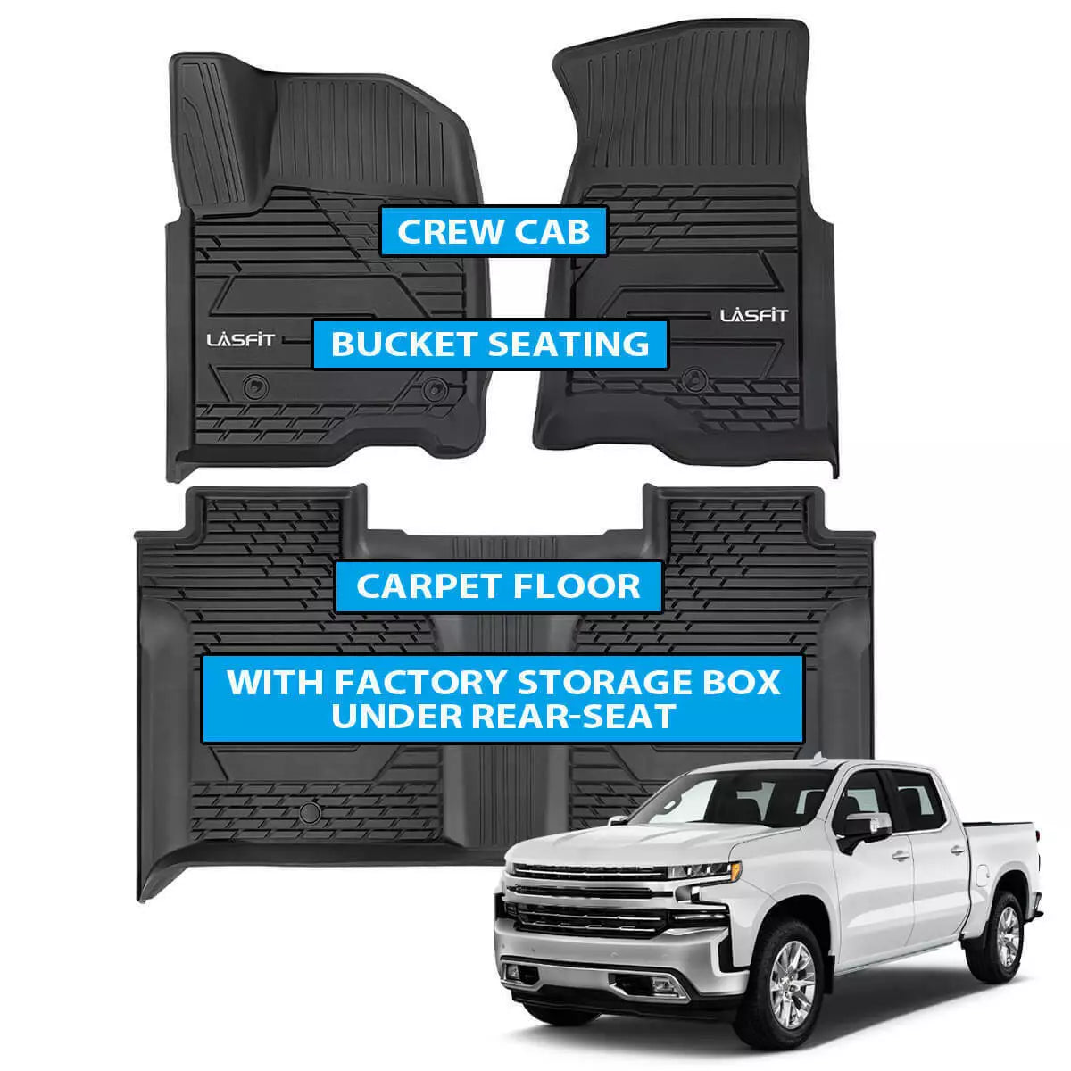 Chevrolet/GMC All Weather Floor Mat for 2019 2020 2021 2022 Silverado