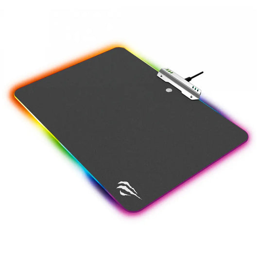 MP02 LED PC light mouse pad, USB cable mouse pad, 10 color modes, non-slip, touch button