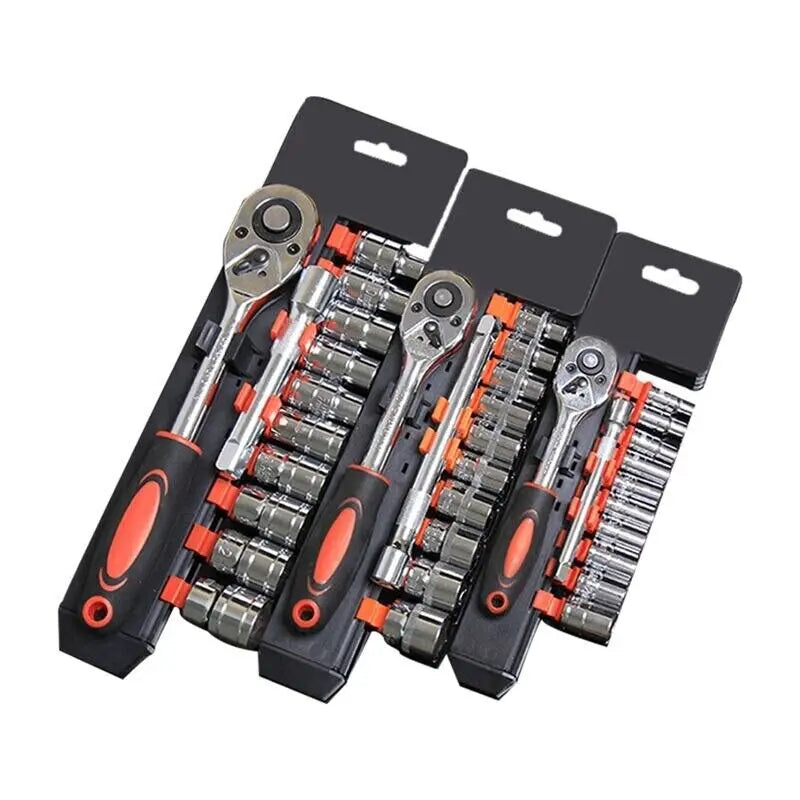 Krachtige 12Pcs 1/4 3/8 1/2 Inch Socket Ratchet Wrench Set for Bicycle Motorcycle Car Repairing Multi-function Wrench Tool