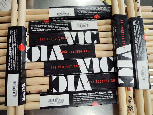 10 PAIRS of Vic Firth Freestyle Drum Sticks 5=5A, 2=7A, 3=5B