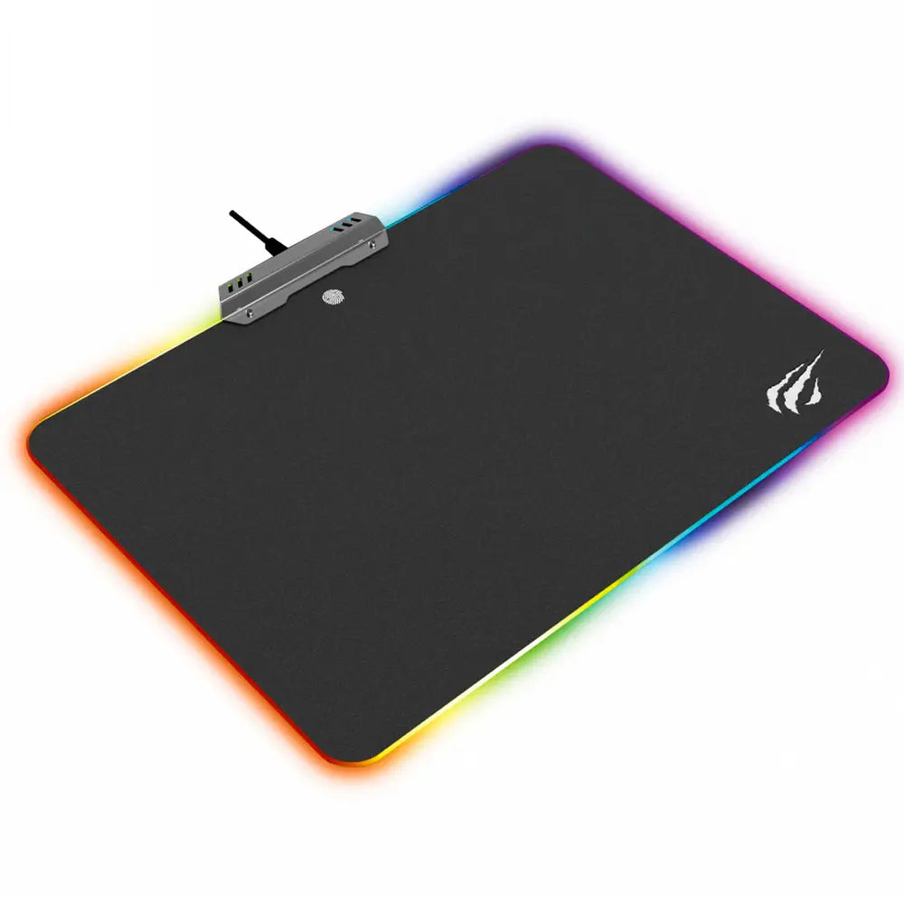 MP02 LED PC light mouse pad, USB cable mouse pad, 10 color modes, non-slip, touch button