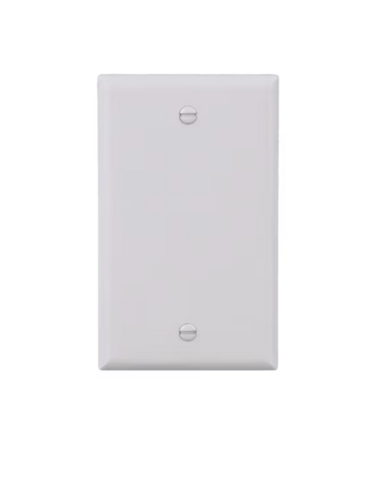 Eaton 1-Gang Standard Size White Thermoplastic Indoor Blank Wall Plate (25 PACK)