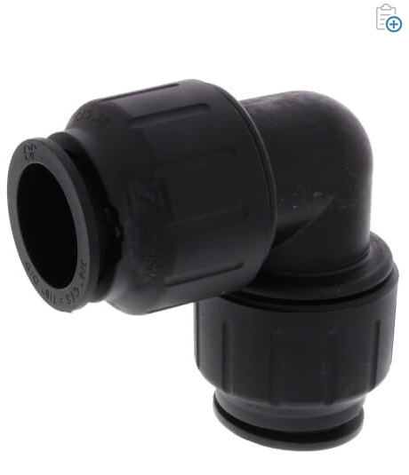 PEI0328E PEX Union Elbow, 3/4" CTS, Black