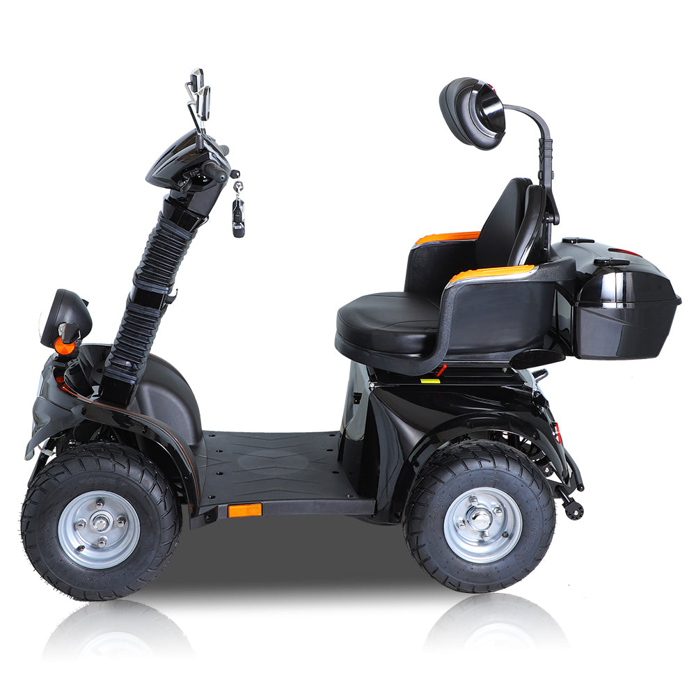 All terrain INTELLIGENT SYSTEM, Three speed, remote control scooter w/headlights, taillights, turn signals & mudguard.