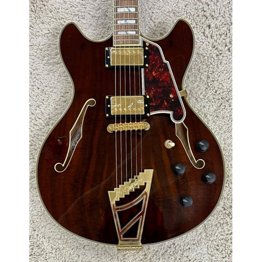 D'Angelico Limited Excel DC Semi-Hollow Electric Guitar w/Case, DAEDCWALNUTTP