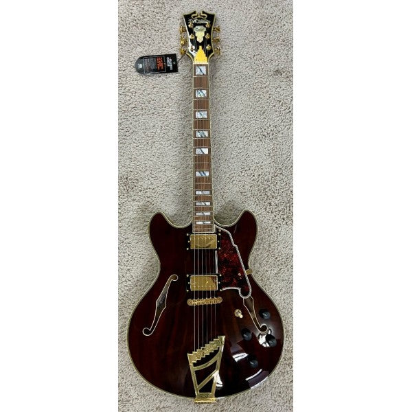 D'Angelico Limited Excel DC Semi-Hollow Electric Guitar w/Case, DAEDCWALNUTTP