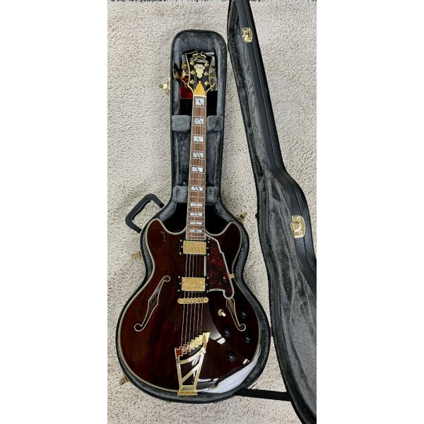 D'Angelico Limited Excel DC Semi-Hollow Electric Guitar w/Case, DAEDCWALNUTTP