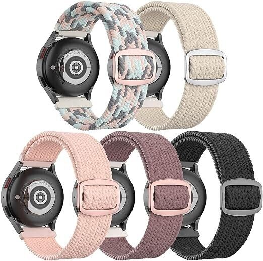 20mm Braided Bands Compatible with Samsung Galaxy Watch 6/5/4 (5 BAND PACK)