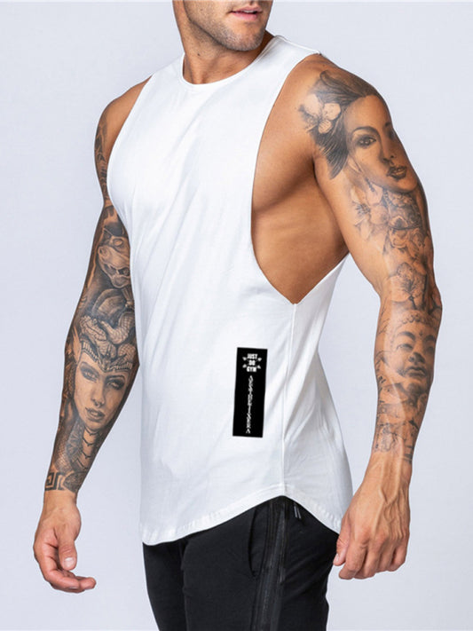 HOT Men's Solid Color Round Neck Casual Breathable Slim Fit Sports Vest