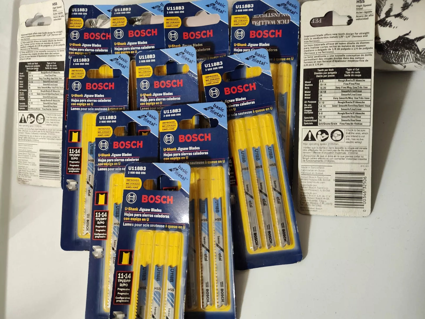 LOT OF-82 PACKs-BOSCH U118B3 PROGRESSIVE METAL CUTTING JIGSAW BLADES-246 Blades