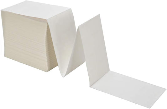 Fanfold 4 x 6 Direct Thermal Labels White Perforated Shipping Labels, 500 Labels per Stack,1 Stack