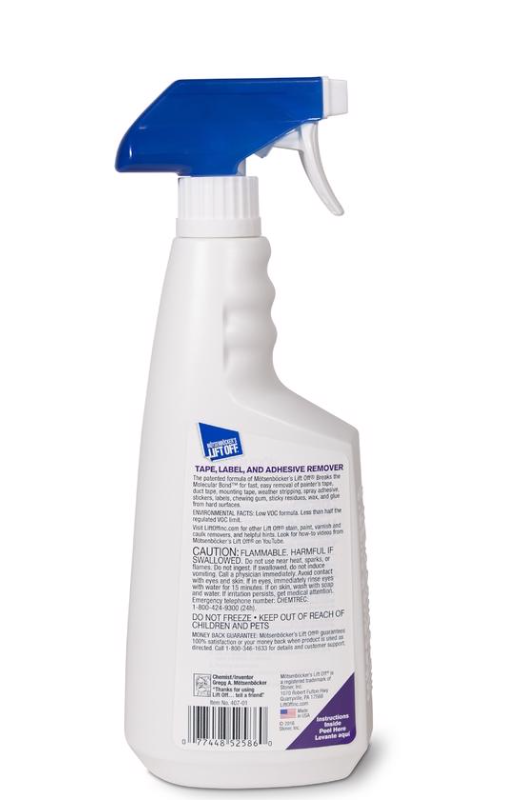 Motsenbocker Lift Off 407-01 Adhesive Remover, Liquid, Pungent, Clear, 22 Ounce, Bottle