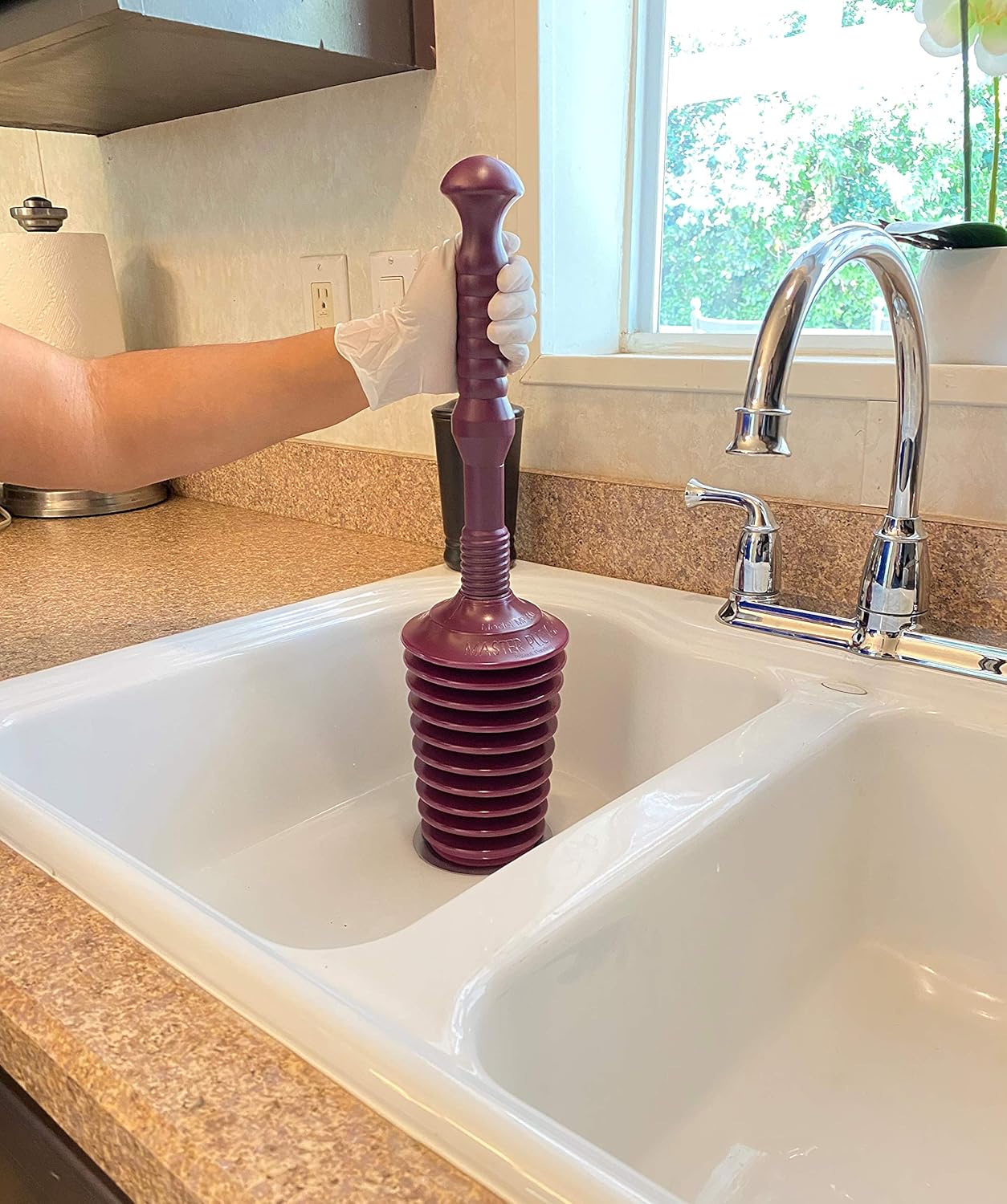 Master Plunger MP500 Heavy Duty All Purpose Plunger, Laundry Tubs, Bath Tubs, Kitchen Sinks, Garbage Disposal, Toilets Commercial & Residential Use. Equipped with Air Release Valve, Plum