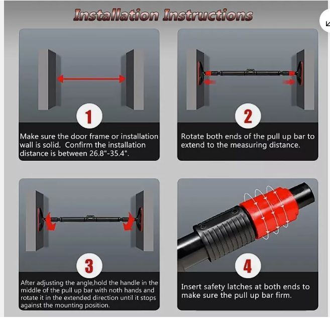 Rokiny Pull Up Bar for Doorway, Chin Up Bar Upper Body Fitness Workout for Home