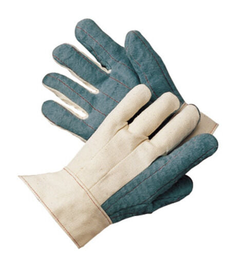 Radnor 64057198 Natural And Green Standard Weight Cotton Hot Mill Gloves With Band Top Cuff