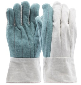 Radnor 64057198 Natural And Green Standard Weight Cotton Hot Mill Gloves With Band Top Cuff