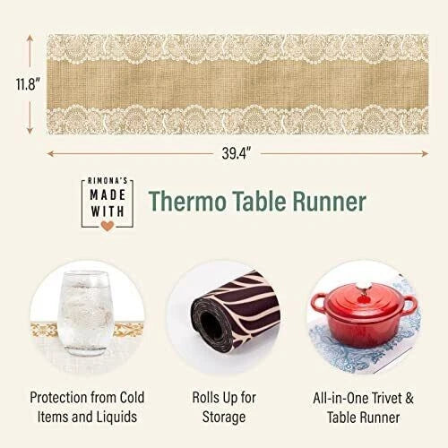 RIMONA'S Thermo Heat Resistant Table Runner and Trivet for Hot Dishes (4 PAK)