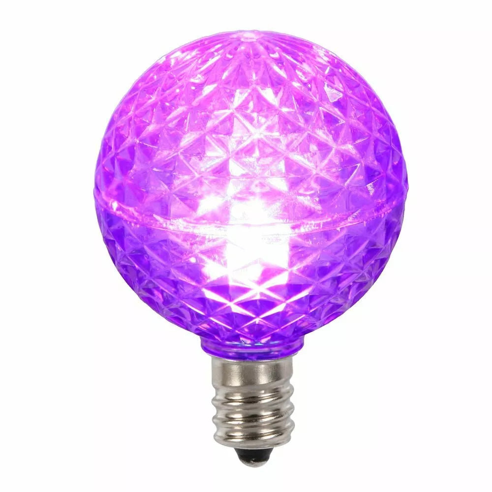 Celebrations UURT4P11 G40 Faceted Replacement LED Bulbs, Purple