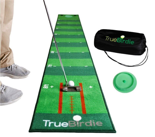 Indoor Putting Green and Golf Mat with Travel Bag + Putt Alignment (10ft x 16in)