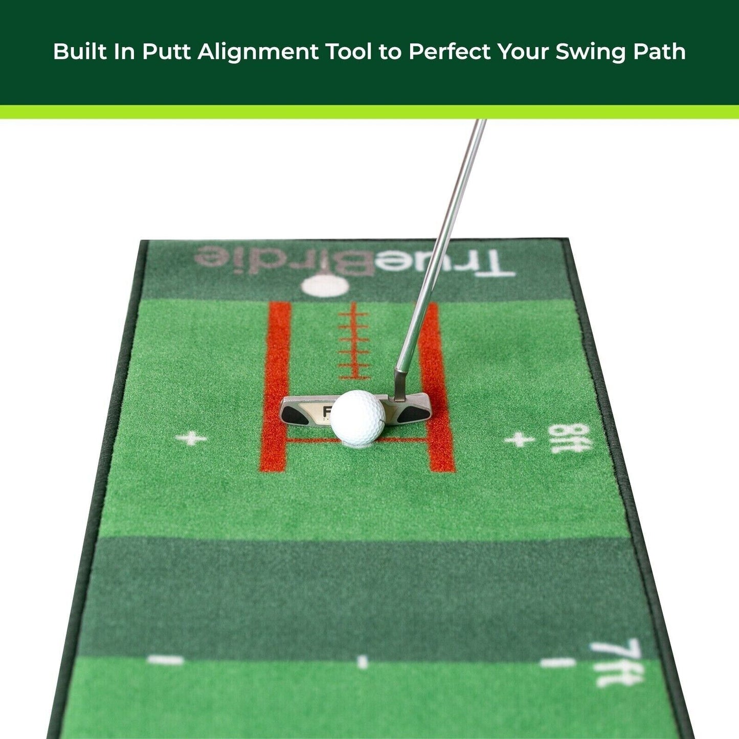 Indoor Putting Green and Golf Mat with Travel Bag + Putt Alignment (10ft x 16in)