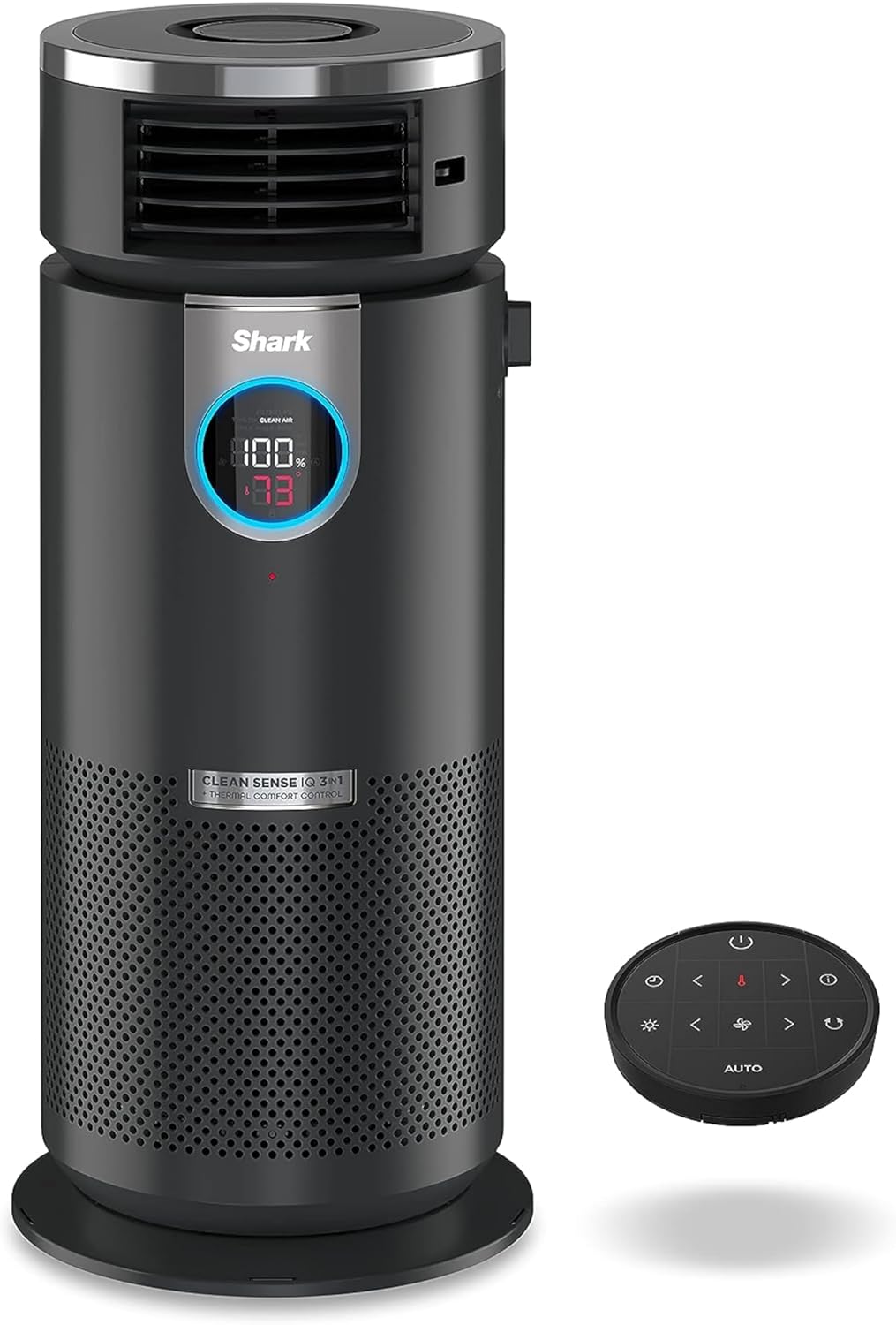 Shark HC451 3-in-1 Clean Sense Air Purifier, Heater & Fan, HEPA Filter, 500 Sq Ft, Oscillating, Small Room, Bedroom, Office, Captures 99.98% of Particles for Clean Air, Dust, Smoke & Allergens, Black