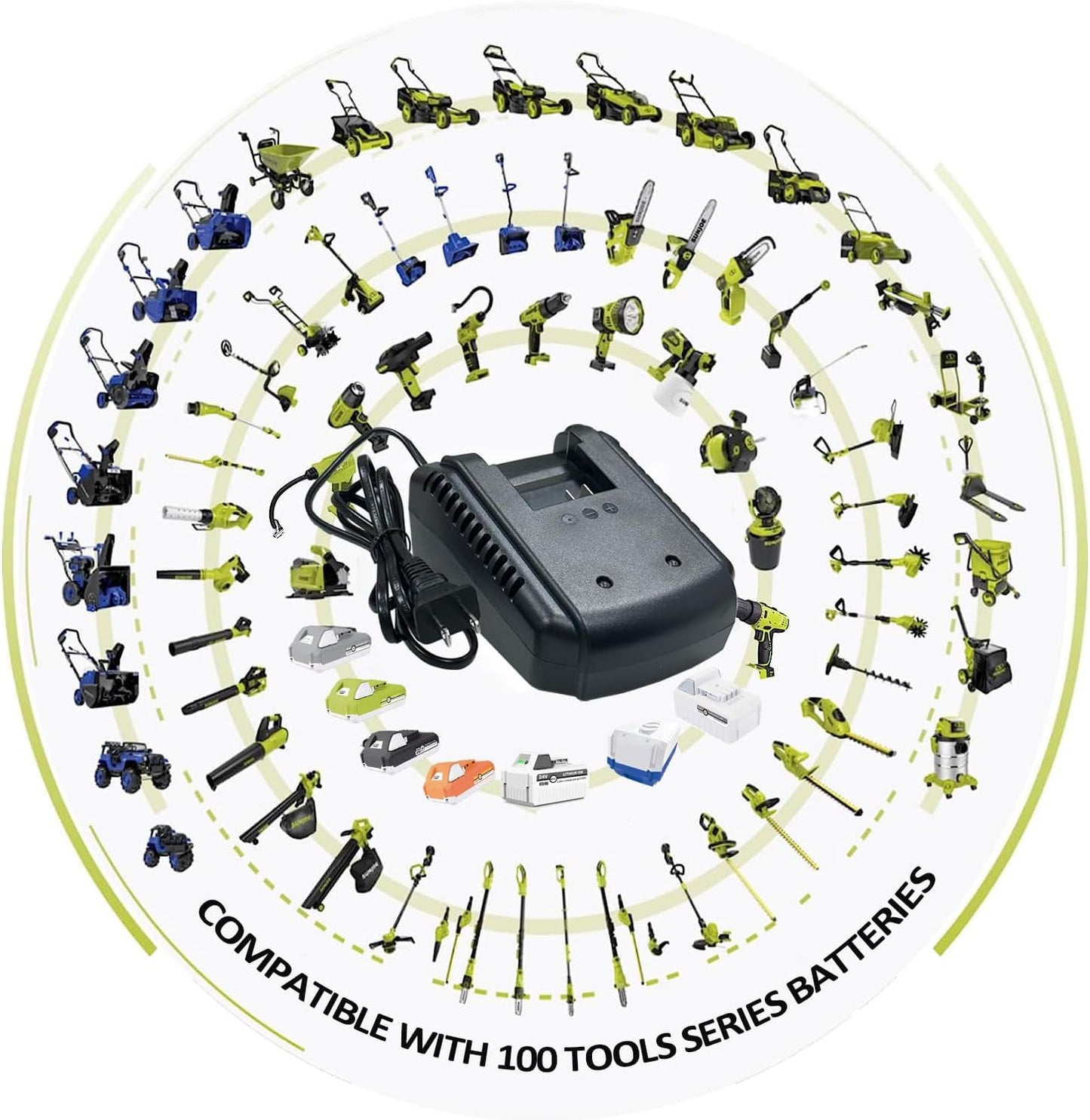 Snow Joe Remate Replacement 24V-2AMP-SK1R Starter Rapid Charger for Snow Joe & Sun Joe 24V Battery with LED Flashing Indicator Lights