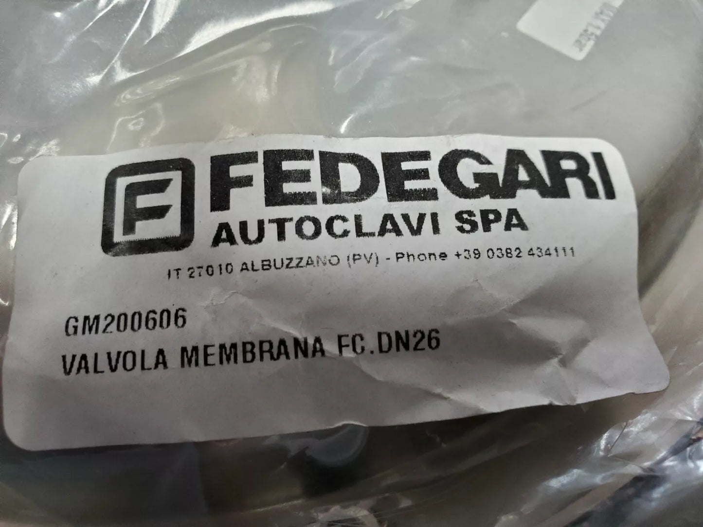 Fedegari Autoclavi SPA Valvola Membrana GM200606