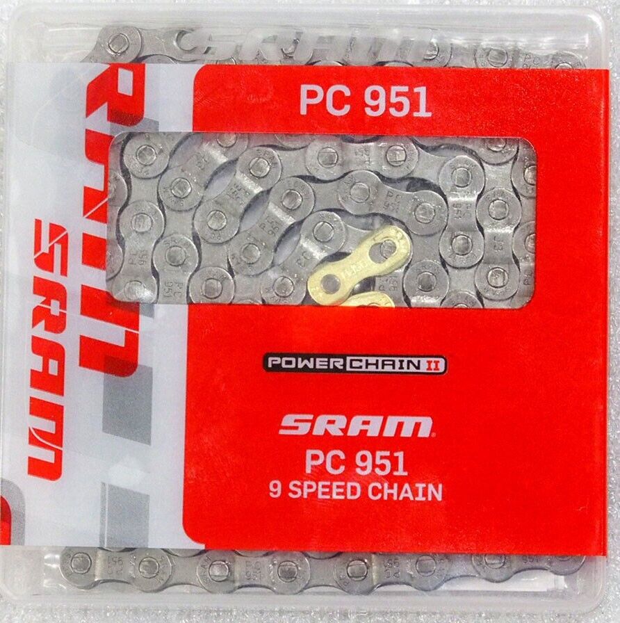 Sram PC951 9 Spd Speed 114 Link MTB Road Bike Chain, 2 PAK