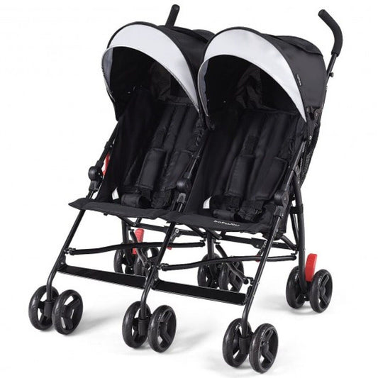 Cost-Way Twin Baby Double Stroller Foldable Kids Ultralight Umbrella Stroller Pushchair