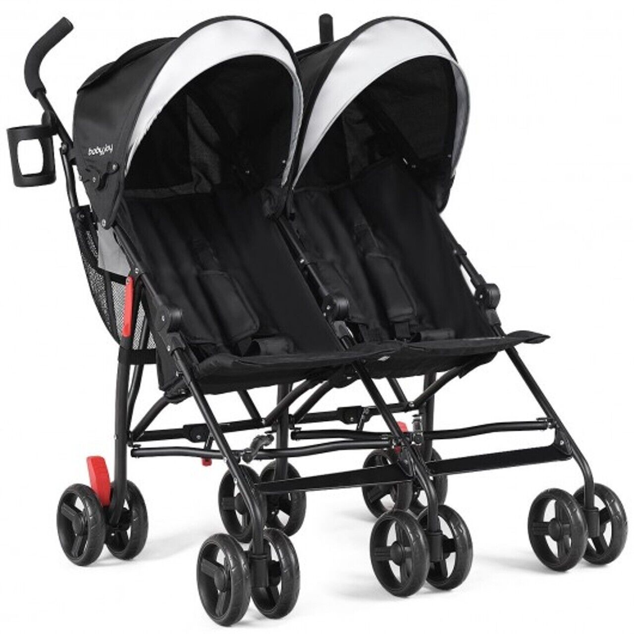 Cost-Way Twin Baby Double Stroller Foldable Kids Ultralight Umbrella Stroller Pushchair