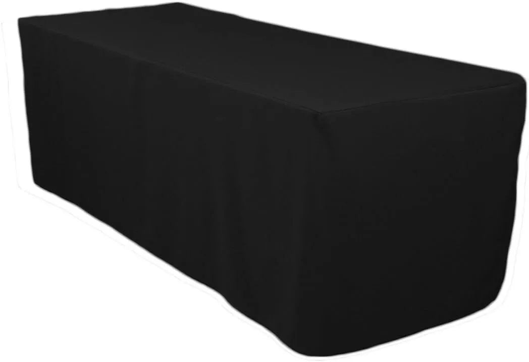 Revelae Tablecloth 6 Foot Fitted Tablecloth Black (7 PACK)